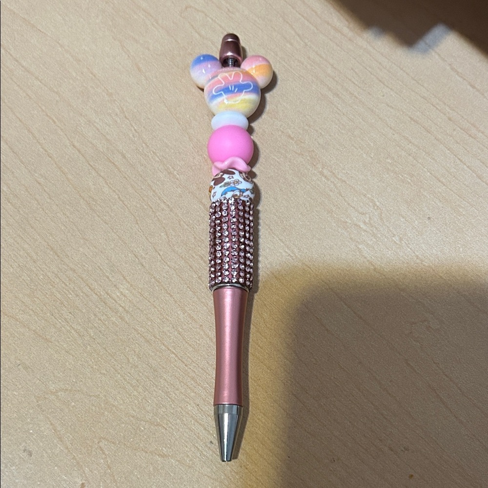 Disney: Mickey Pink and Gold Beaded Pen - Picture 1 of 1